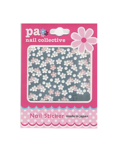DL- Sticker peta 39 rosa vita blommor
