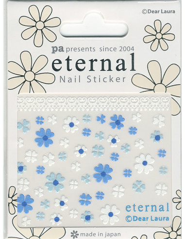 DL- Sticker Pa 89 blåa blommor/klöver